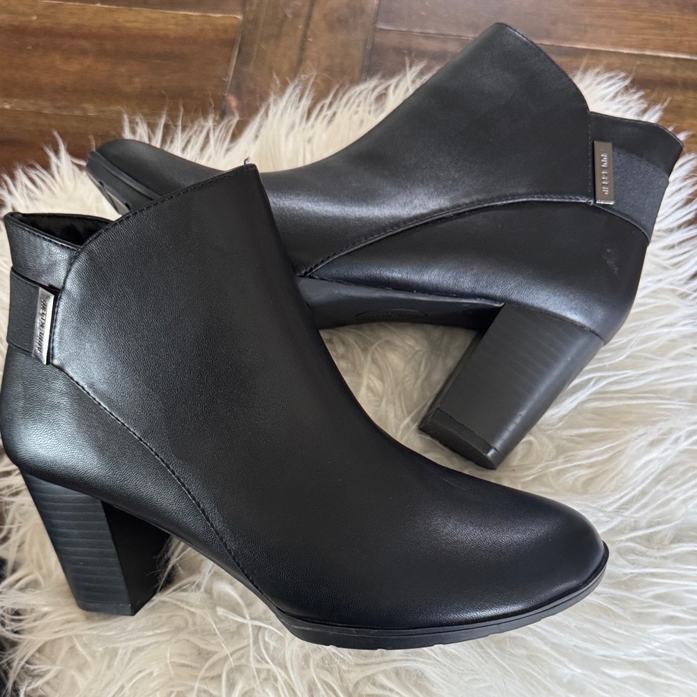 Anne Klein Sleek Black Ankle Booties